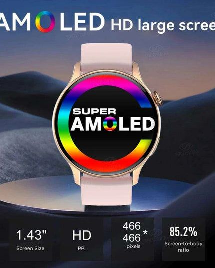 Chic Women's Bluetooth Smartwatch with Customizable AMOLED Screen and NFC Functionality