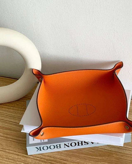 Elegant Leather Desk Tray Organizer for Keys, Jewelry, and Essentials - Stylish Storage Solution