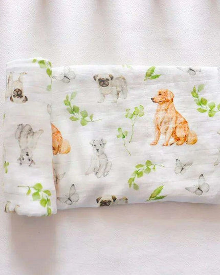 Bamboo Cotton Muslin Baby Swaddle Blanket - Adorable Animal Print for Cozy Comfort