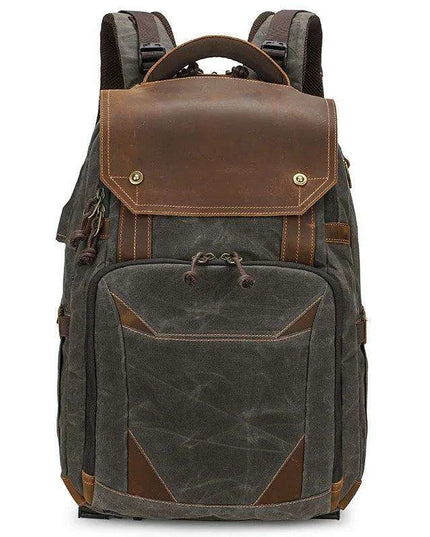 Vintage Batik Canvas Camera Backpack with USB Charging Feature - Ideal for Men’s Photography and Travel Adventures