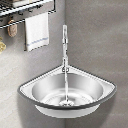 Versatile Triangular Stainless Steel Hand Wash Basin Kit for Modern Spaces
