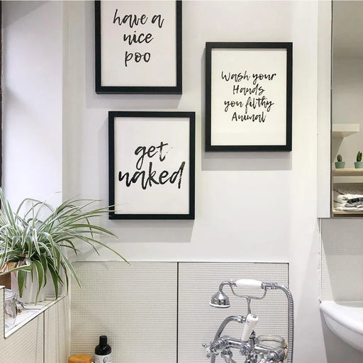 Creative Bathroom Canvas Art - Clever Typography Print for Modern Home Vibe