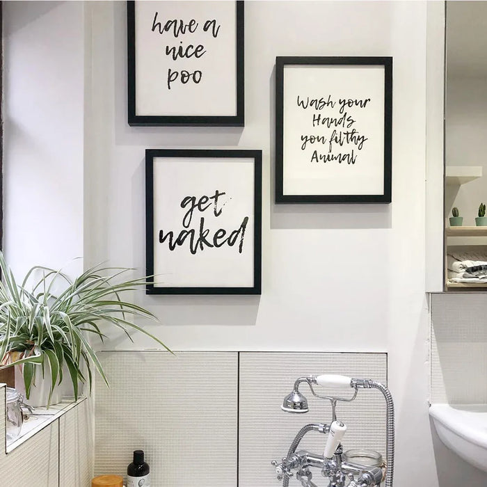 Elegant Nordic Charm: Whimsical Bathroom Art with a Contemporary Twist