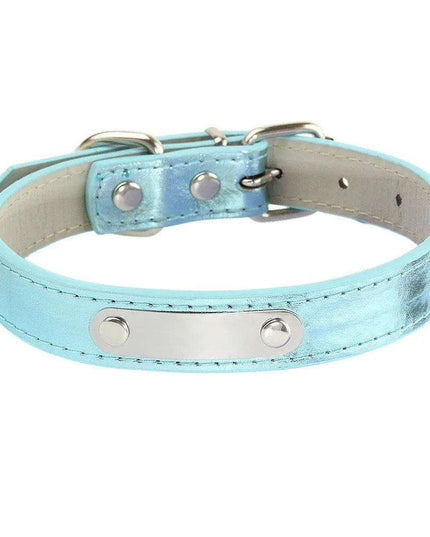 Glamorous Personalized Engraved Leather Dog Collar with Sparkling Accents