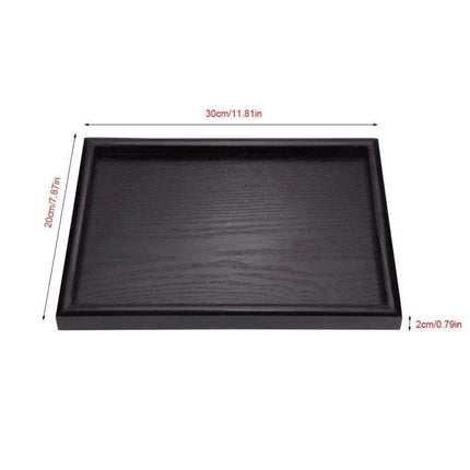 Sustainable Chic Black Solid Wood Serving Tray for Tea and Culinary Delights