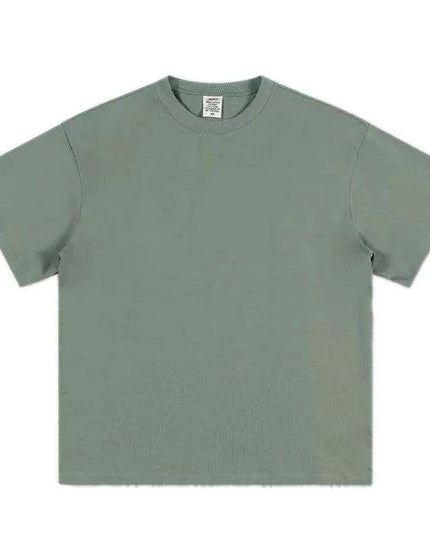 Premium 500g Pure Cotton Short Sleeve T-Shirt with Reinforced Neckline in Classic Black and White