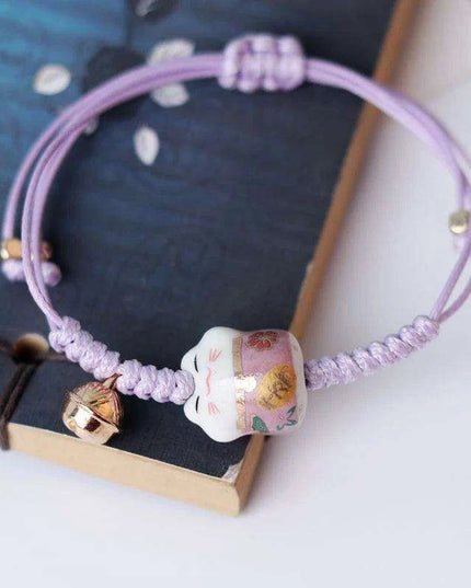 Charming Red Cord Lucky Cat Bracelet - A Thoughtful Gift for Women and Girls