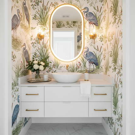 Heron & Leaf Vintage Wallpaper — Peel & Stick or Traditional, 50cm × 300cm | Très Élite Wallpaper heron-leaf-vintage-wallpaper-peel-stick-or-traditional-50cm-300cm Home & Kitchen › Home Décor › Wall Treatments › Wallpaper