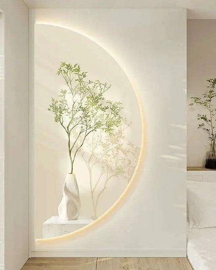 Sophisticated Circular LED Wall Art Light - Enrich Your Space with Traditional Chinese Landscape Aesthetics