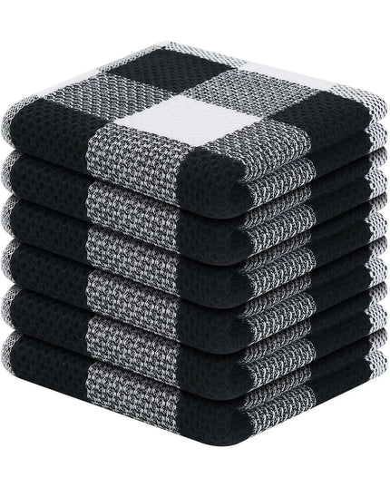 Elegant Cotton Waffle Weave Kitchen Towel and Scrubbing Pad Collection