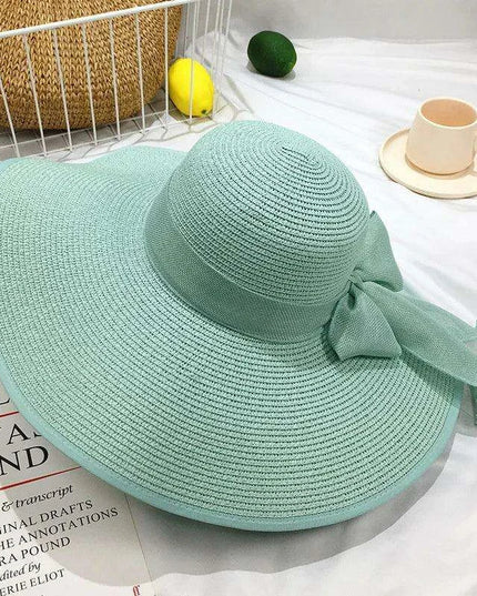 Korean-Inspired Oversized Foldable Women's Sun Hat - Ultimate 15CM Brim for Summer Getaways