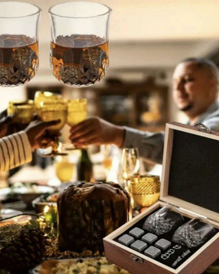 Whiskey Lover's Ultimate Gift Set in Luxurious Wooden Presentation Box - Perfect for Father's Day and Special Occasions