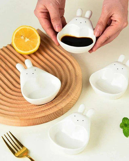 Whimsical Rabbit-Handled Ceramic Dipping Bowl - Enhance Your Culinary Presentation