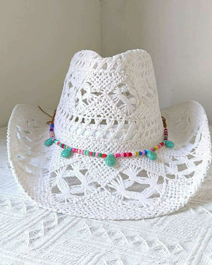 Lake Blue Western Cowboy Straw Hat Unisex with Adjustable Size