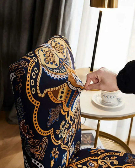 Elegant Bohemian Paisley Mandala Stretch Chair Slipcovers for Dining and Banquets