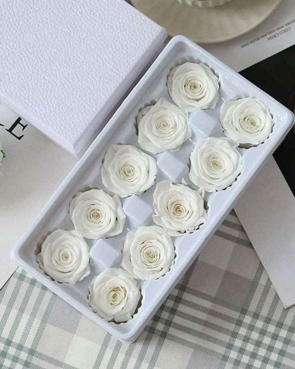 Eternal Blooms: Luxurious 10-Piece Preserved Rose Heads Collection