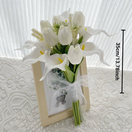 Favor Wedding Store White Artificial Calla Lily Bouquet - Elegant Brid