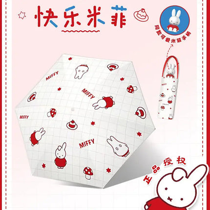 Miffy Rabbit Foldable Umbrella - Portable for Sun & Rain, Vinyl
