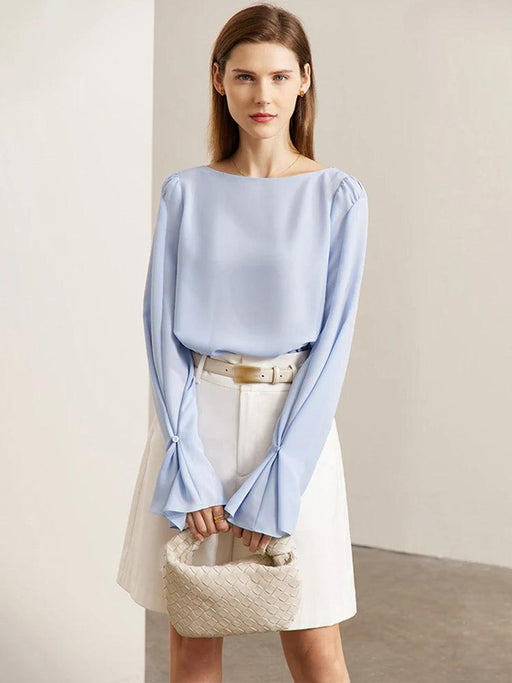 Sophisticated Flare Sleeve Blouse - Essential Spring Workwear for Women