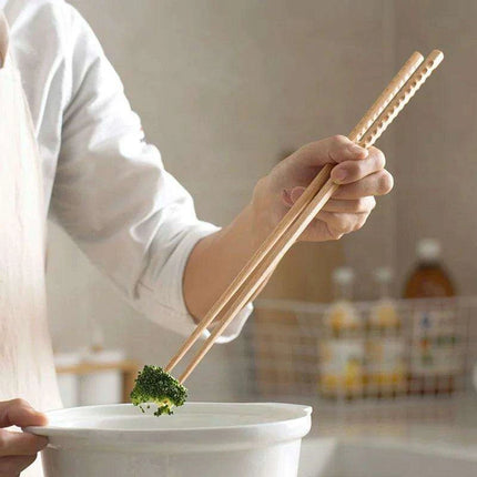 Elegant Extra Long Beech Wood Chopsticks for Noodles and Fried Treats