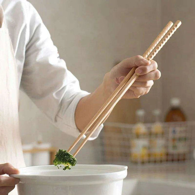 Elegant Extra Long Beech Wood Chopsticks for Noodles and Fried Treats