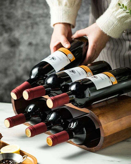 Chic Acacia Wood Wine Rack for a Stylish Home Bar and Kitchen