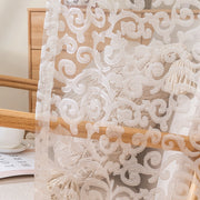 LEEJOOM European Style Jacquard Sheer Curtain Panel - Modern Organza D