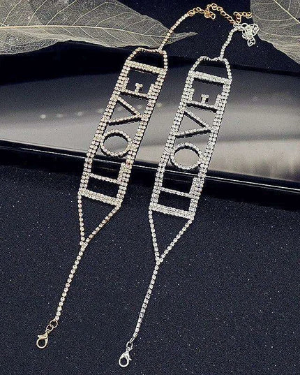 Crystal Charm: Love Letter Rhinestone Choker Necklace