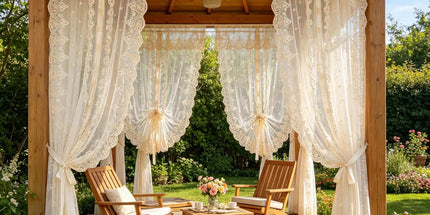 2PCS Pastoral Lace Coffee Embroidery Sheer Curtain for Outdoor Pavilion Hallway Garden Adjustable Drape Decoration 2pcs-pastoral-lace-coffee-embroidery-sheer-curtain-for-outdoor-pavilion-hallway-garden-adjustable-drape-decoration
