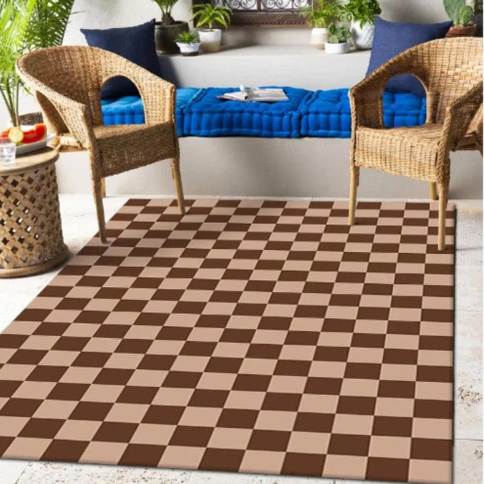 Elegant Green Checkerboard Area Rug for Sophisticated Home Interiors
