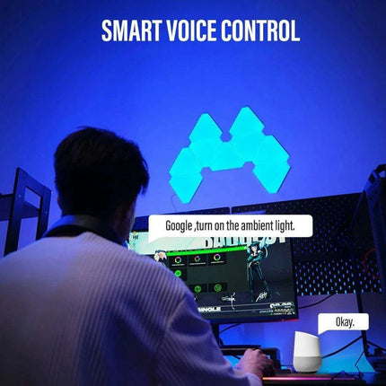 Illuminating RGB Triangle Wall Fixture with 60 Scene Modes & Music Synchronization for Enchanting Atmosphere