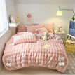 Pink / Single Size 3pcs / Flat Bed Sheet