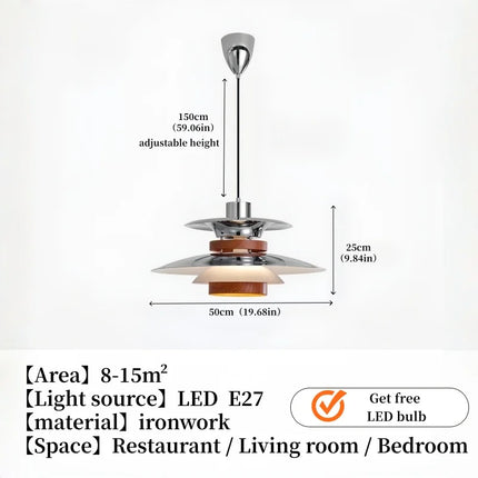 Retro Layered Pendant Light | Mid-Century Modern E27