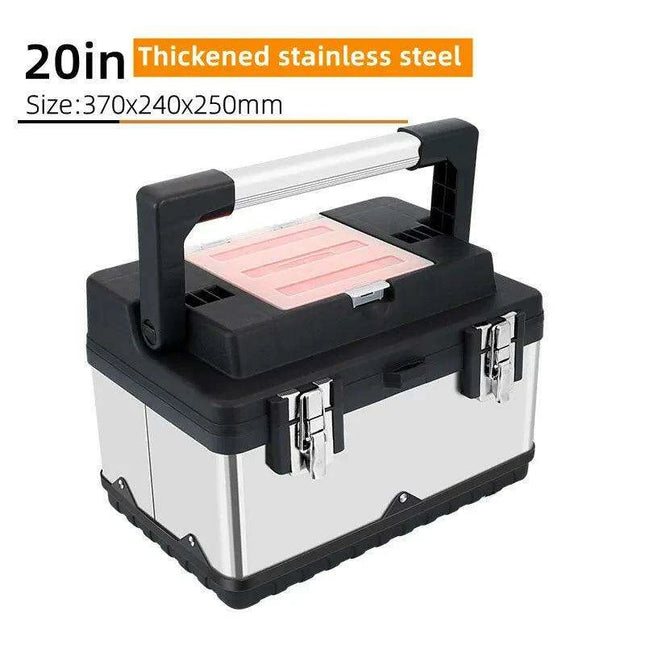 Elite Stainless Steel Toolbox with Dual Secure Storage and Innovative Security Features