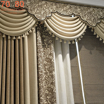 Vintage French Jacquard Chenille Curtains — Thickened, Custom Sizes