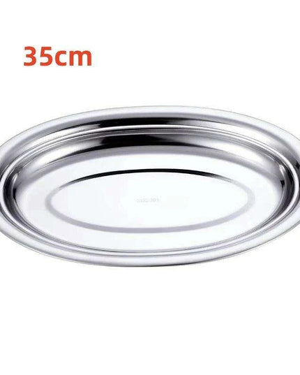 Sophisticated Stainless Steel Oval Serving Plates for an Exquisite Dining Experience