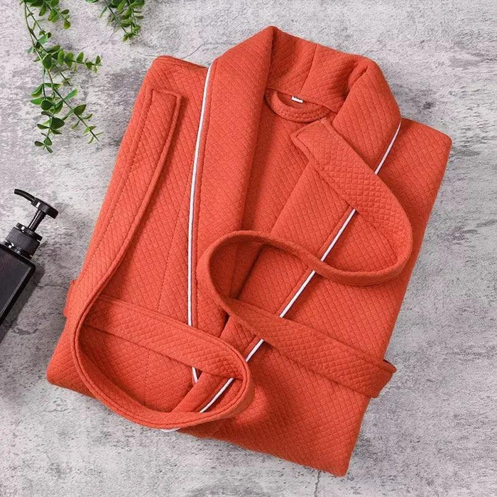 Elegant Unisex Hooded Cotton Bathrobe for Ultimate Comfort