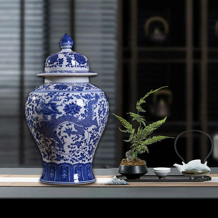 Elegant Porcelain Blue Blossom Storage Jar with Artistic Flair