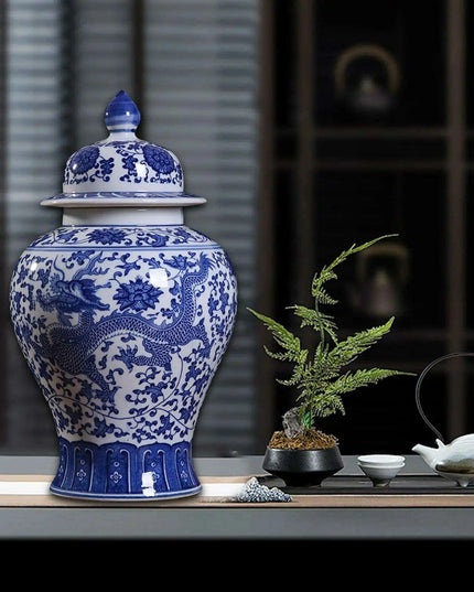 Elegant Porcelain Blue Blossom Storage Jar with Artistic Flair
