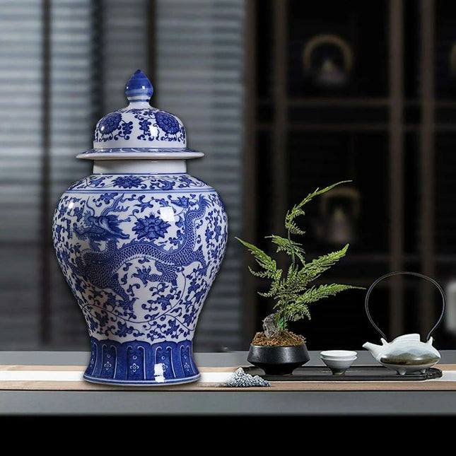 Elegant Porcelain Blue Blossom Storage Jar with Artistic Flair