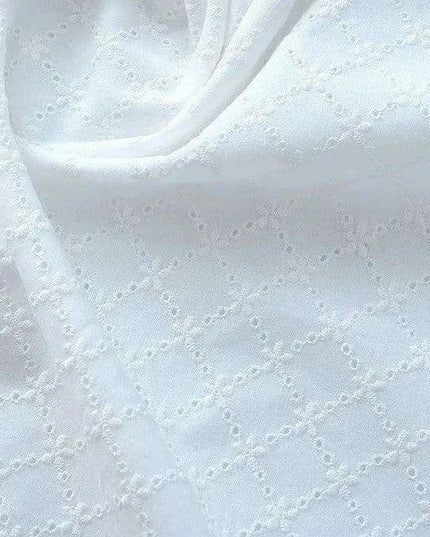 Elegant 100% Cotton White Lace Material