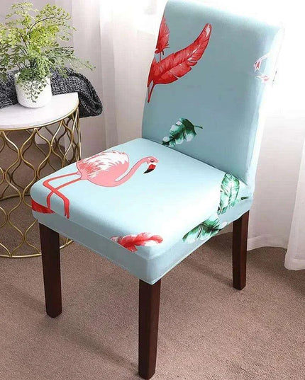 Chic Dark Blue Floral Slipcover for Nordic-Inspired Chairs