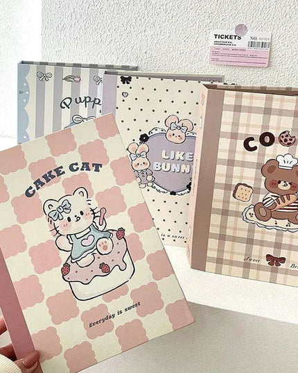 Adorable A5 Kawaii Biscuit Bear Photocard Organizer with Protective Dust Cover for Kpop Enthusiasts