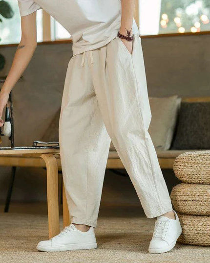 Cotton-Linen Summer Casual Trousers for Men