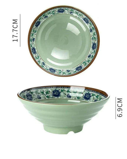 Sophisticated Japanese Melamine Noodle Bowl - Stylish Faux Porcelain Dining Set
