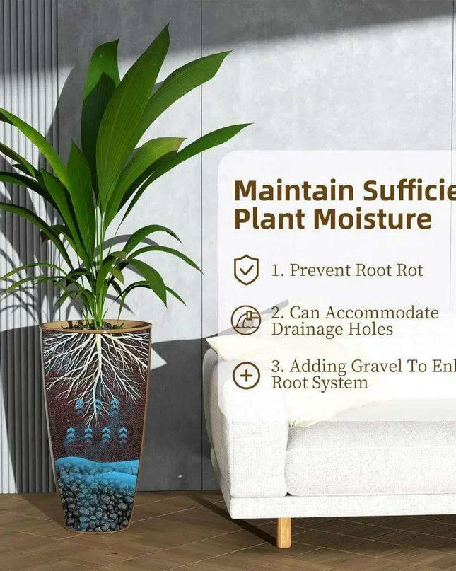 Elegant Pair of Tall Outdoor Planters - 21 inch Height for Stylish Garden Decor