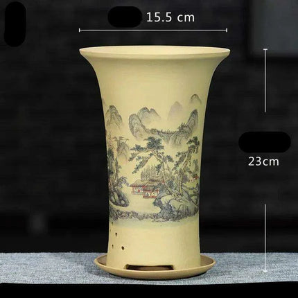 Elegant Lavender Sand Orchid Planter Set: Chic Botanical Accent