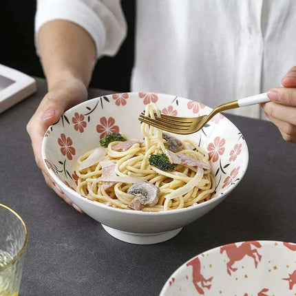 Chic Japanese Ceramic Ramen and Soup Bowl Collection - Essential for Elegant Dining Experiences