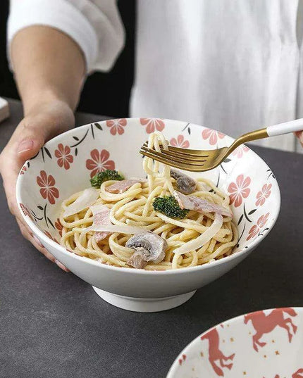 Chic Japanese Ceramic Ramen and Soup Bowl Collection - Essential for Elegant Dining Experiences