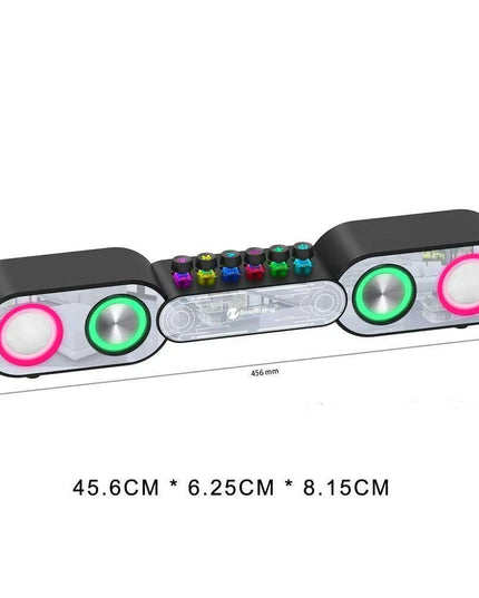 Stylish Wooden Bluetooth Alarm Clock with Built-in Speaker, FM Radio, and Color-Changing LED Lights for Home and Gaming Environments